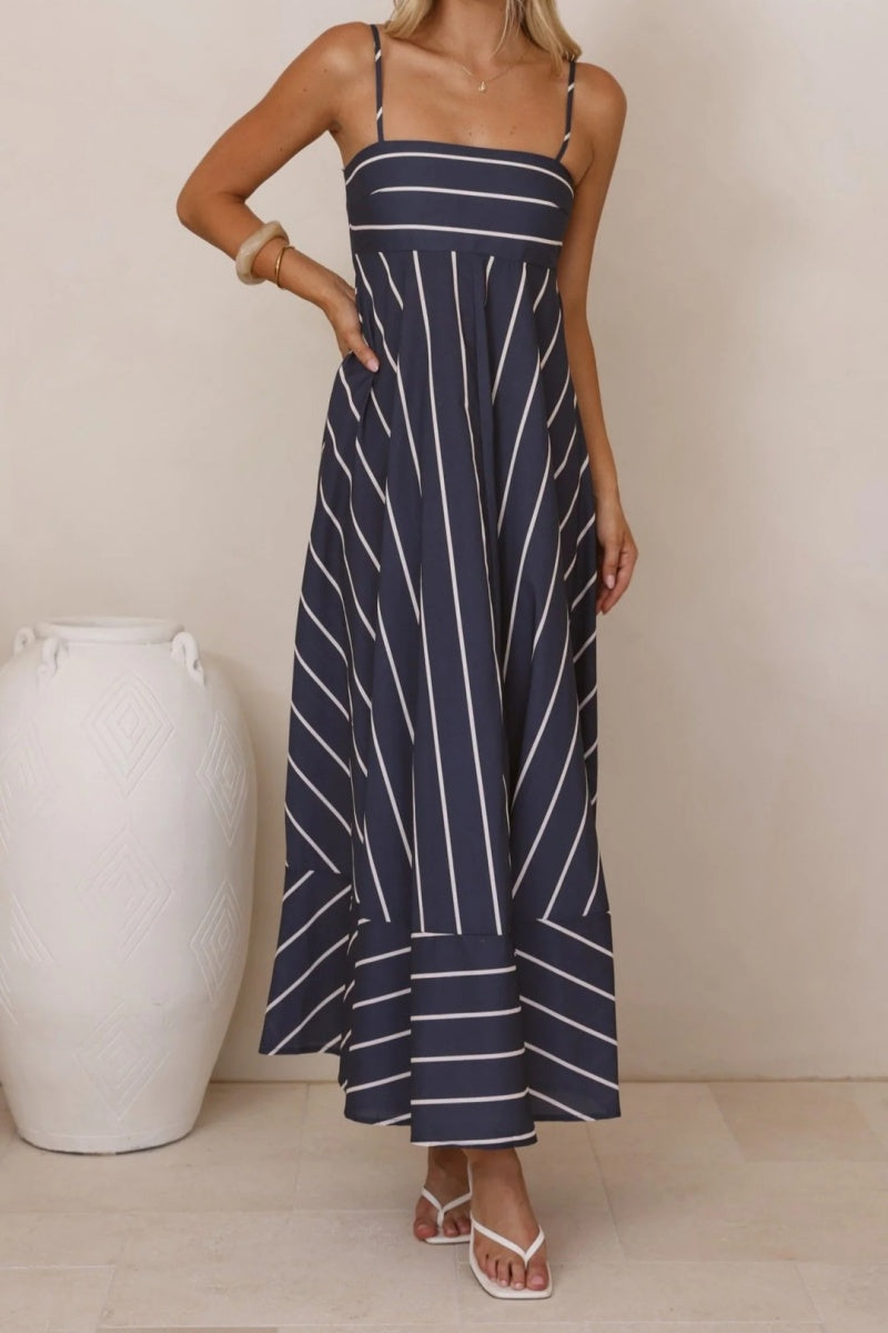 Stripe Spaghetti Strap Maxi Dress