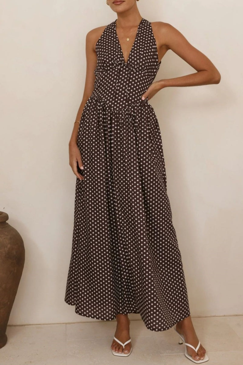 Vacation Polka Dot Maxi Dress