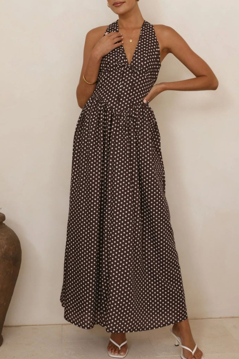 Vacation Polka Dot Maxi Dress