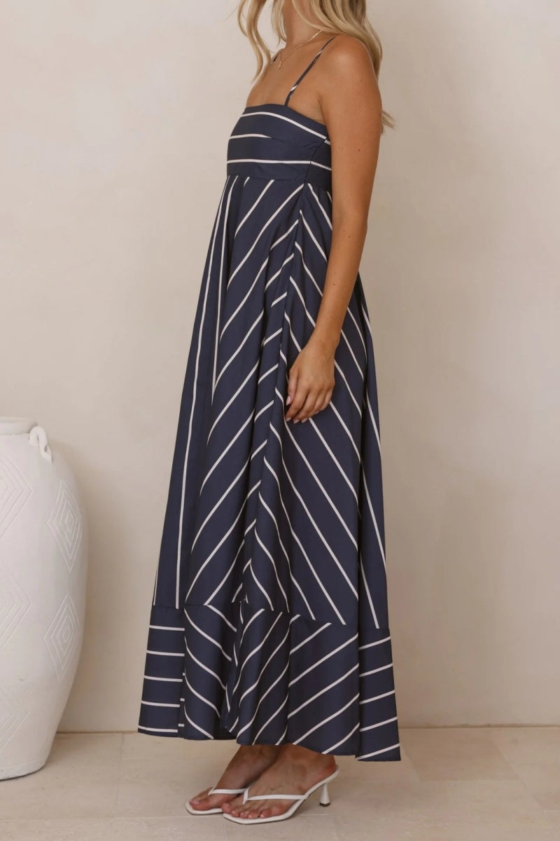 Stripe Spaghetti Strap Maxi Dress