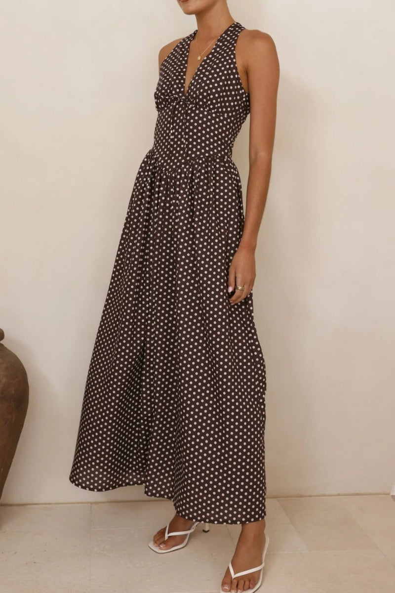Vacation Polka Dot Maxi Dress