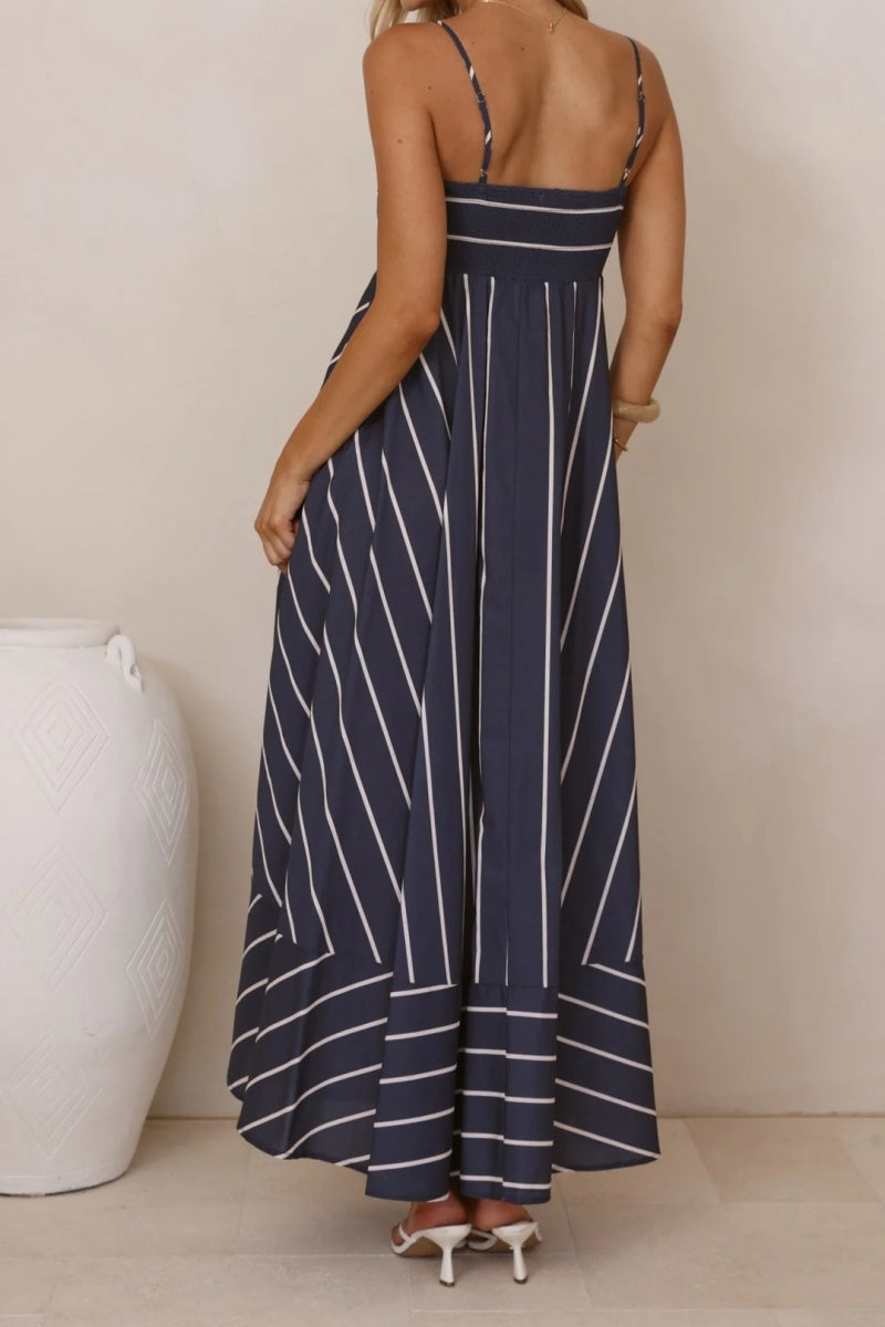 Stripe Spaghetti Strap Maxi Dress
