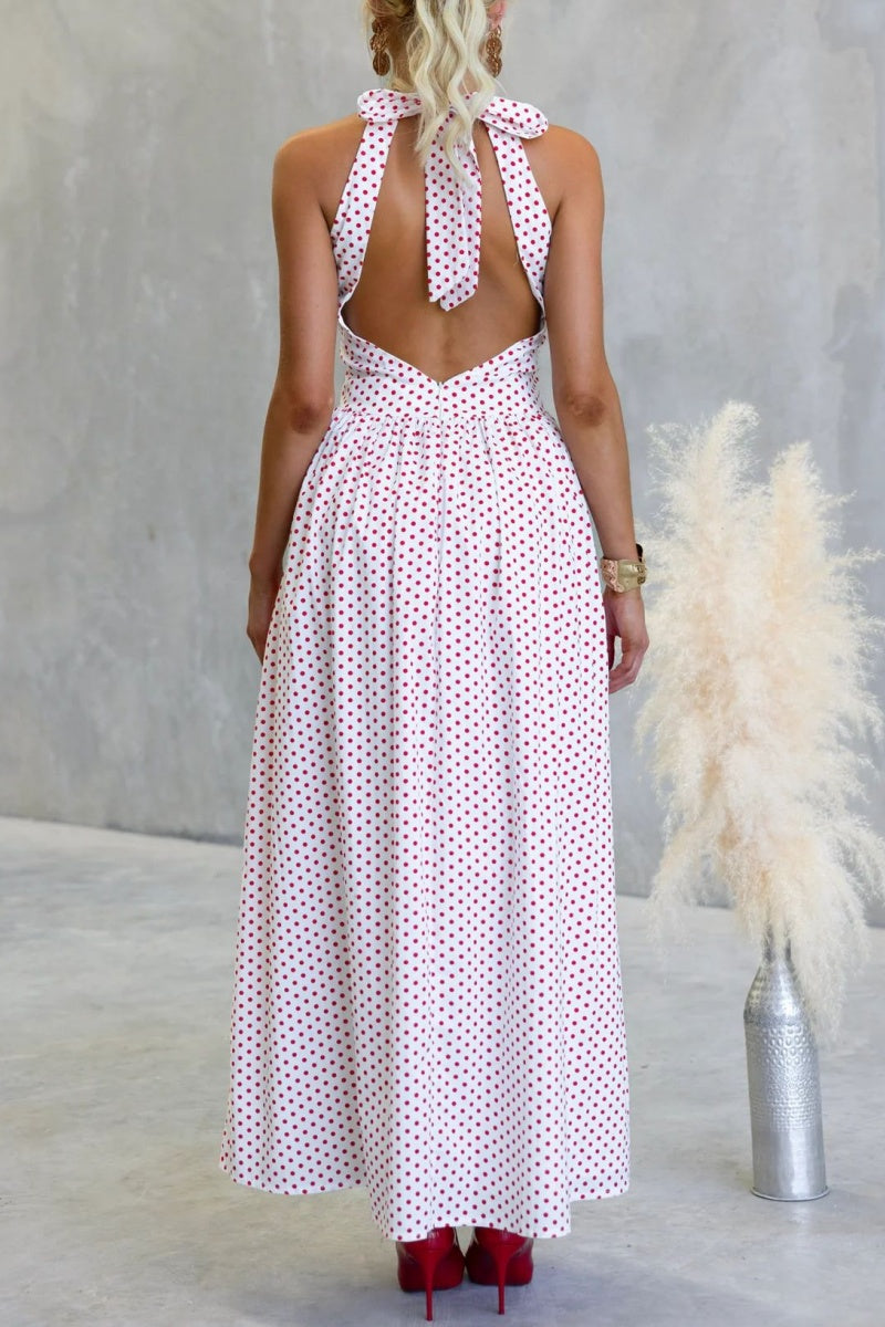 Vacation Polka Dot Maxi Dress