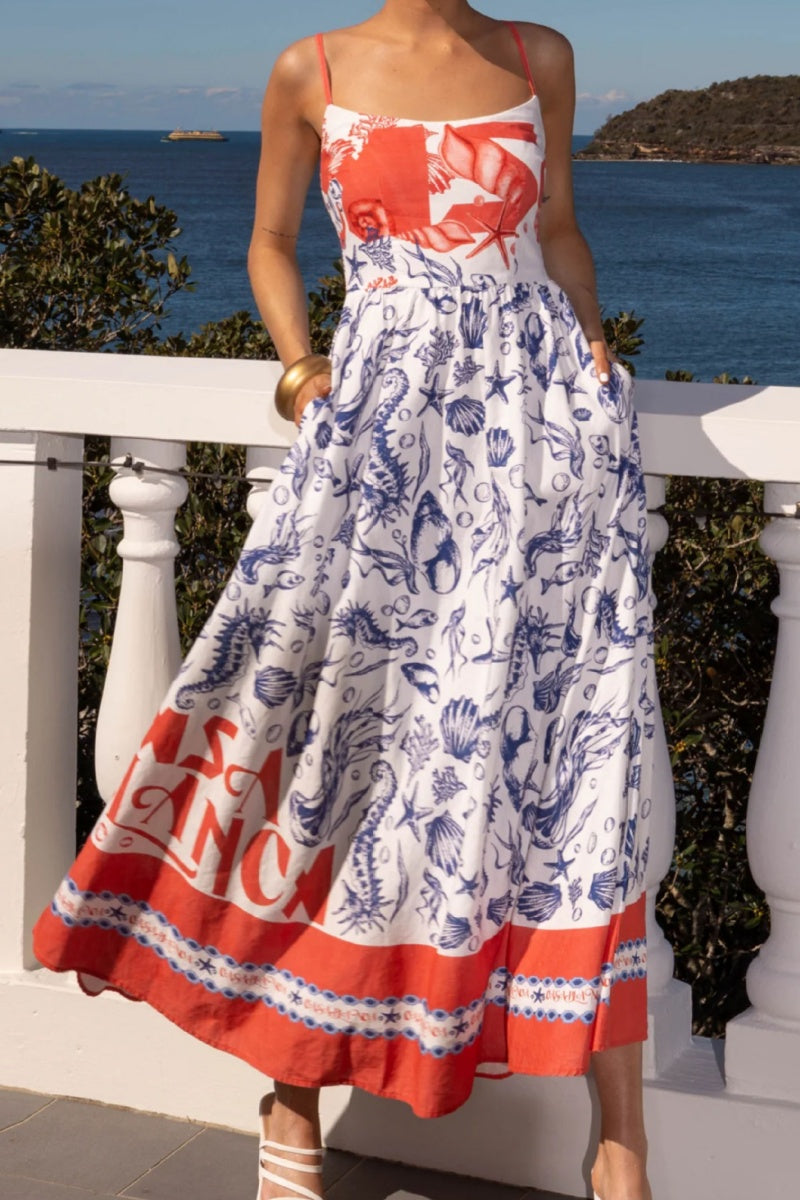 Tropical Flare Maxi Dress