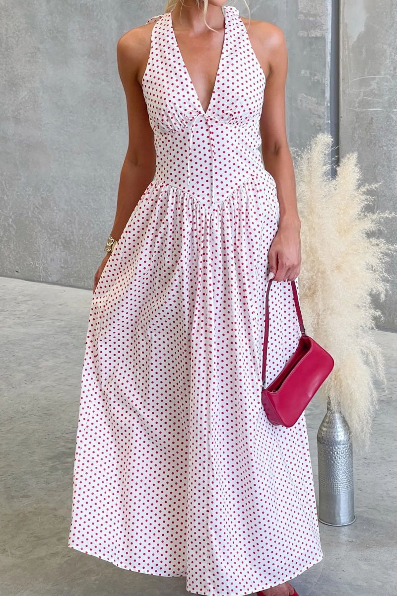Vacation Polka Dot Maxi Dress