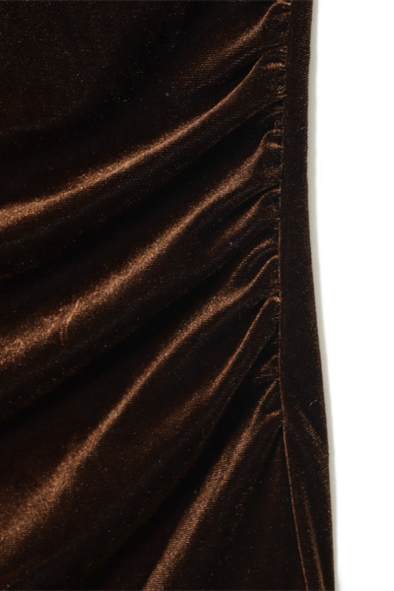 Velvet Lace Hem Short Dress