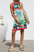 Tropical Sleeveless Short Dress