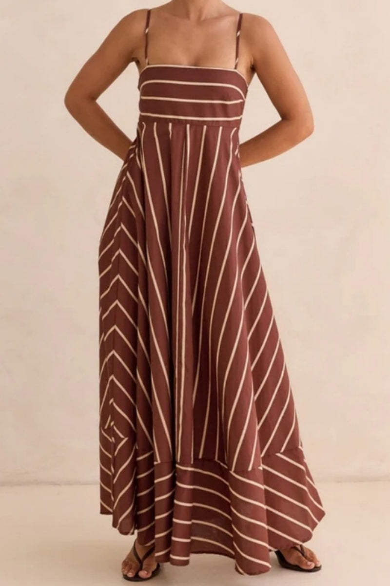 Stripe Spaghetti Strap Maxi Dress