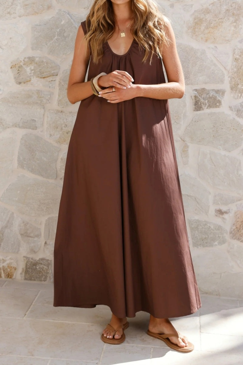 A-Line Sleeveless Maxi Dress