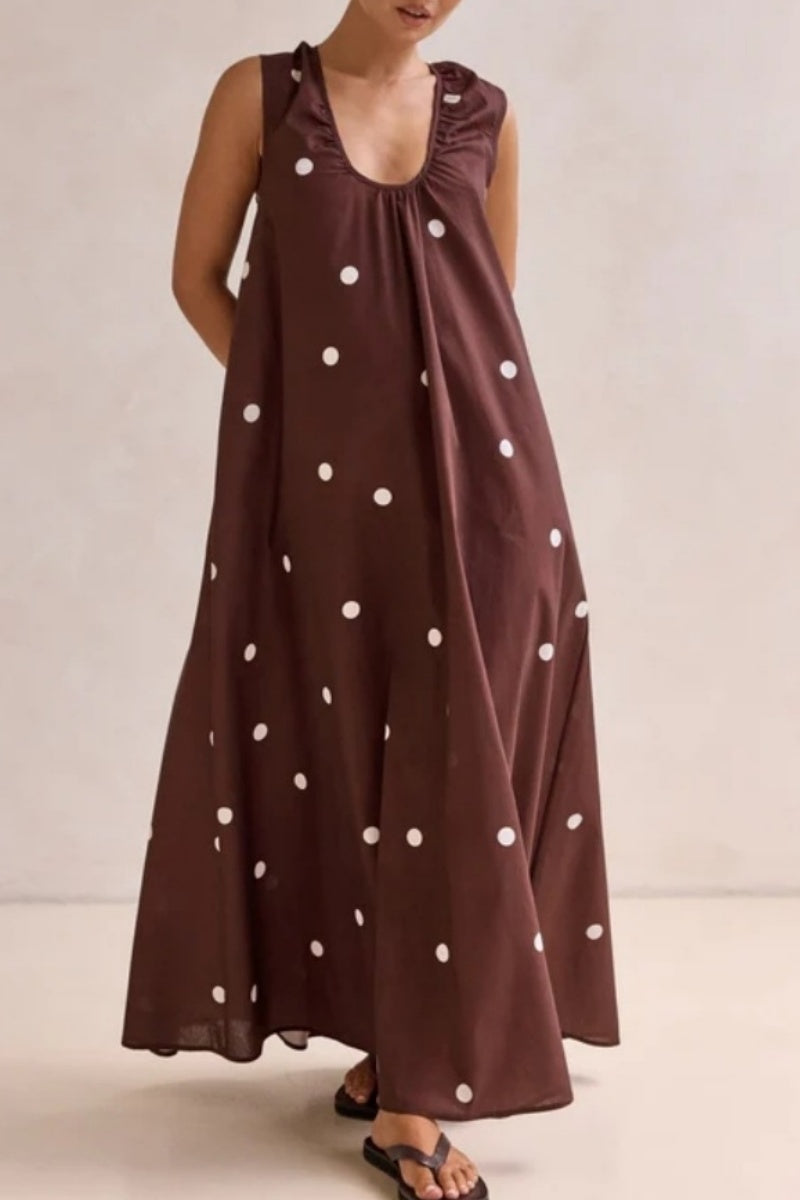 U-Neck Sleeveless Maxi Dress
