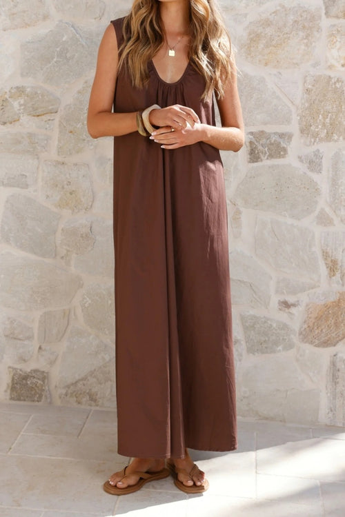 A-Line Sleeveless Maxi Dress