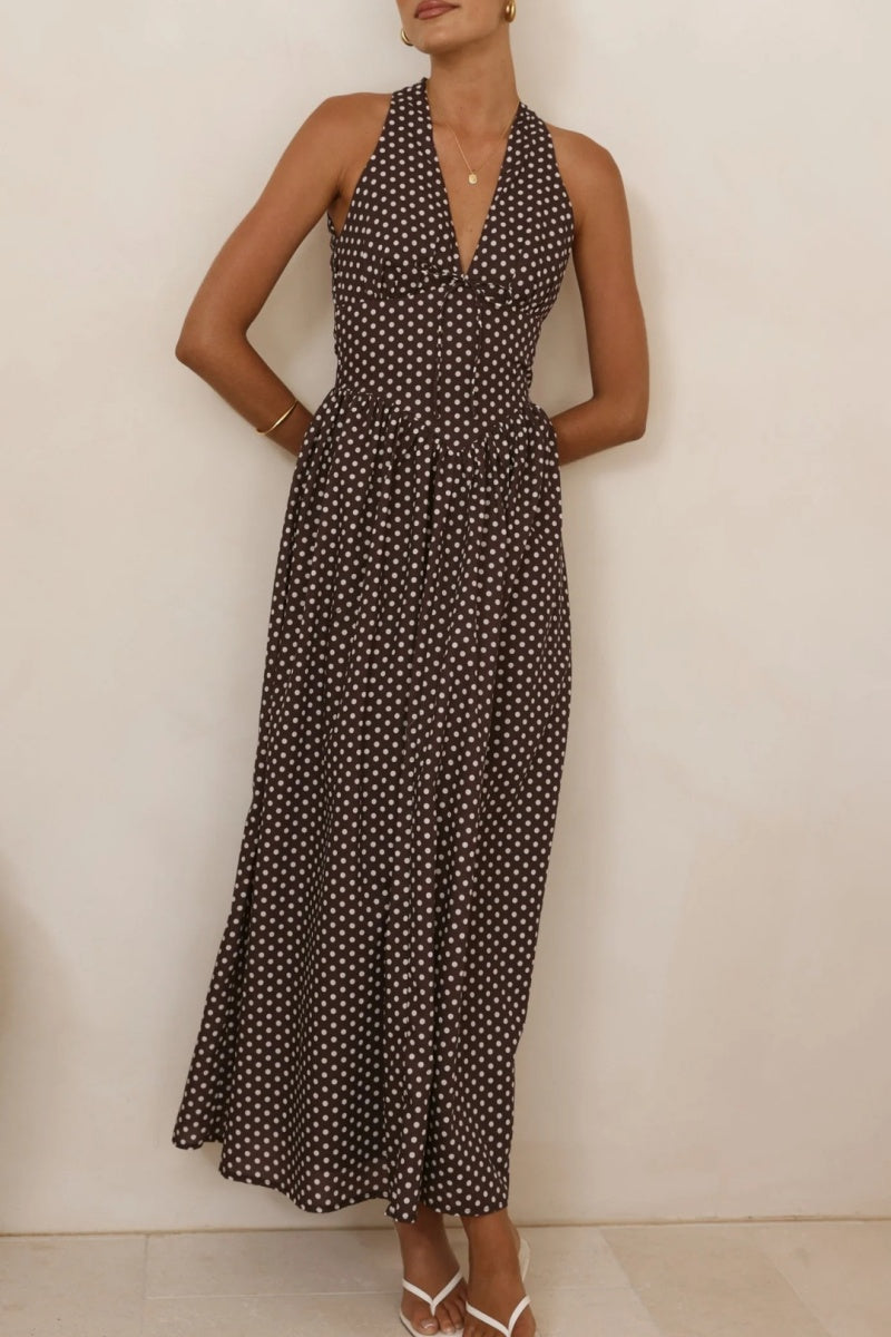 Vacation Polka Dot Maxi Dress