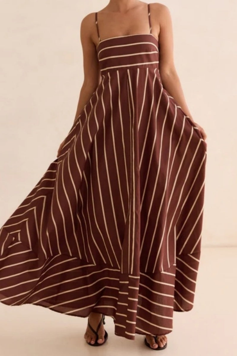 Stripe Spaghetti Strap Maxi Dress
