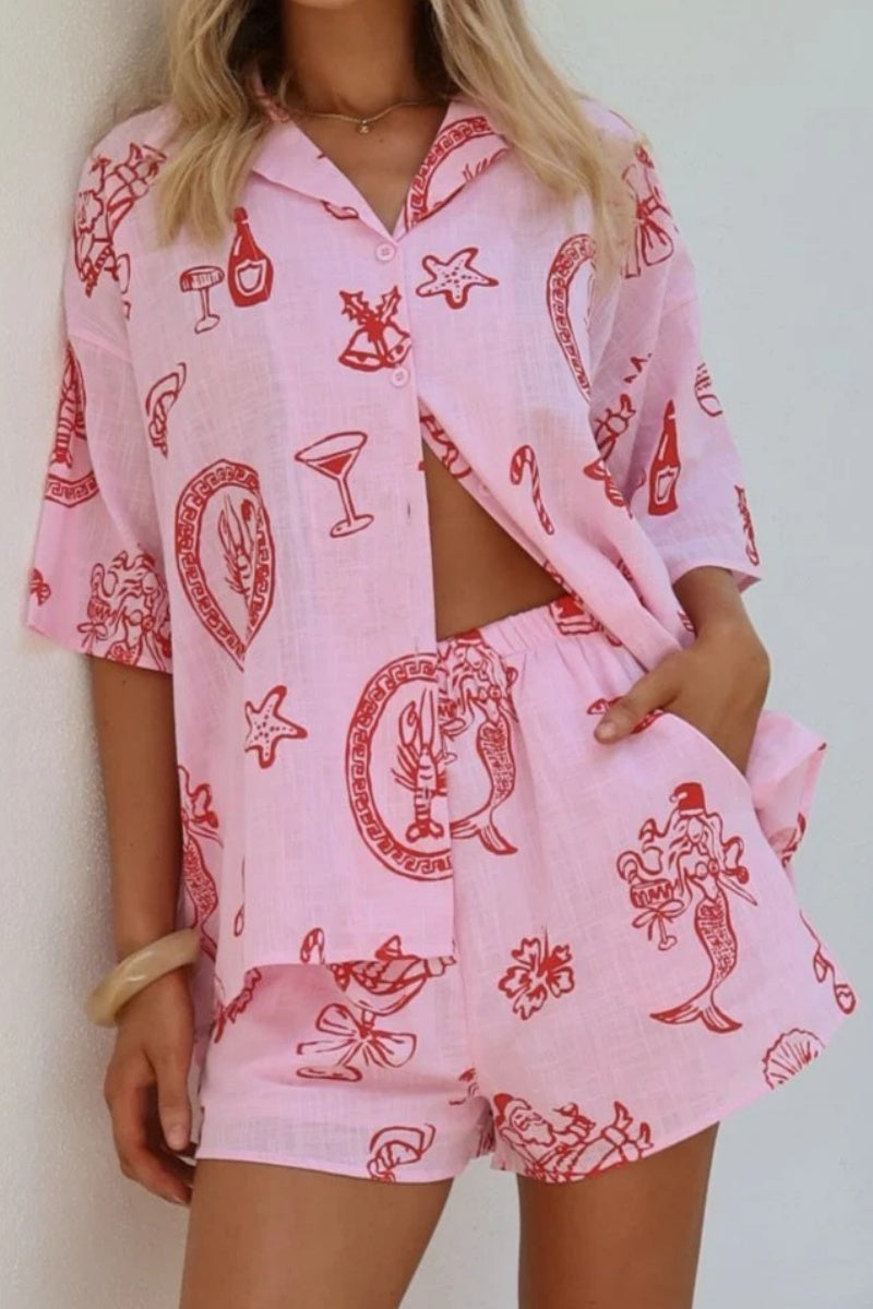 Vacation Blouse & Shorts Set