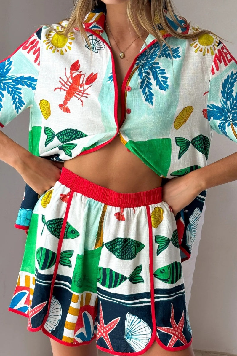 Tropical Shirt & Shorts Set