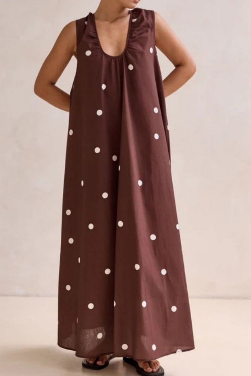 U-Neck Sleeveless Maxi Dress