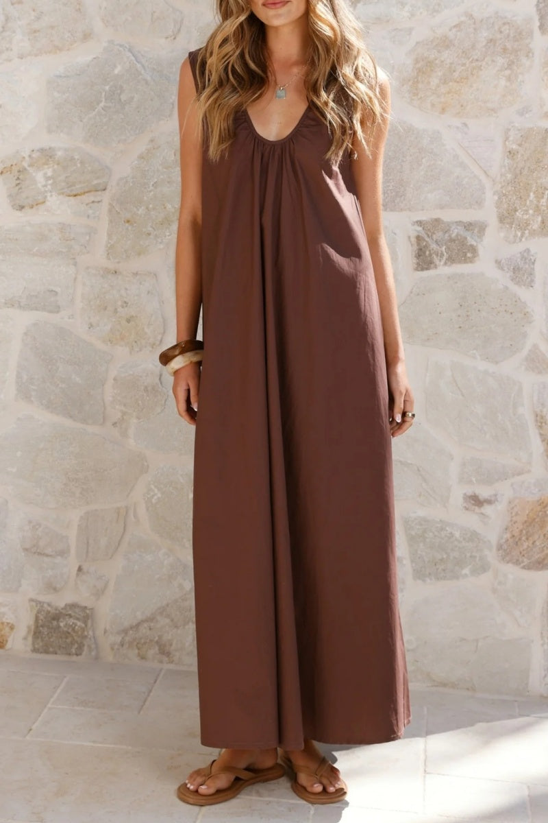 A-Line Sleeveless Maxi Dress