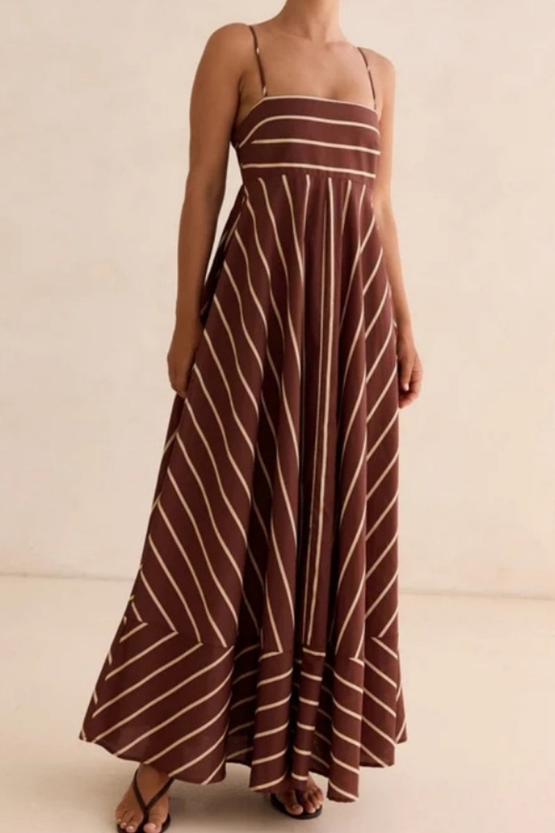 Stripe Spaghetti Strap Maxi Dress