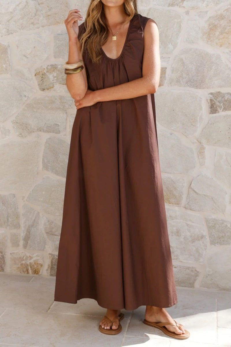 A-Line Sleeveless Maxi Dress