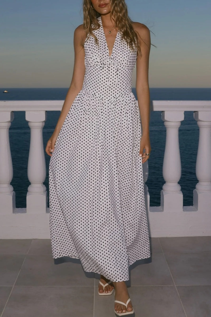 Vacation Polka Dot Maxi Dress