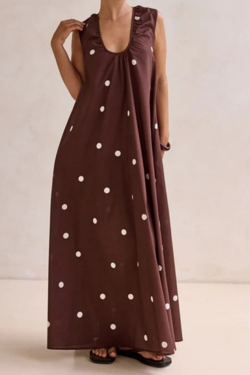 U-Neck Sleeveless Maxi Dress