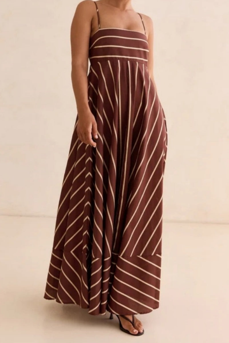 Stripe Spaghetti Strap Maxi Dress