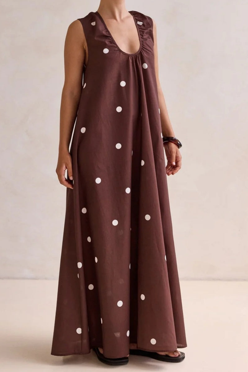 U-Neck Sleeveless Maxi Dress