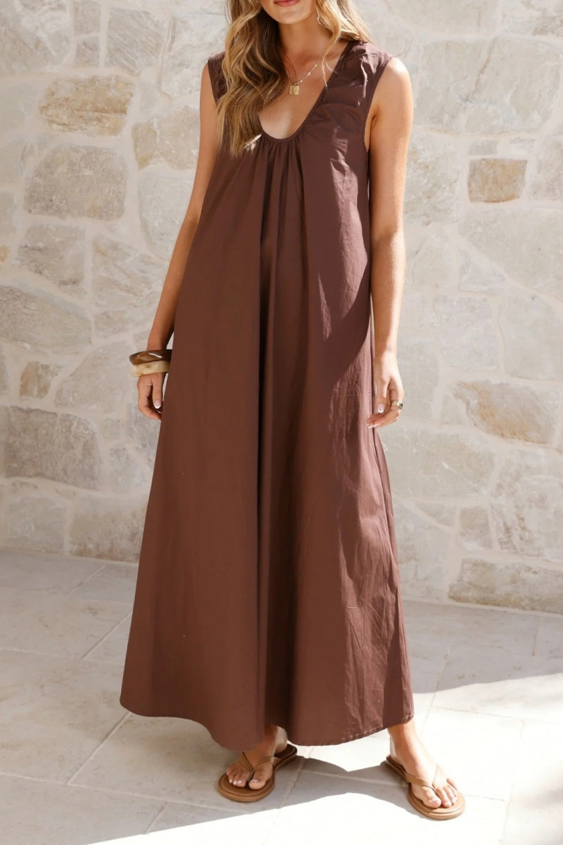 A-Line Sleeveless Maxi Dress