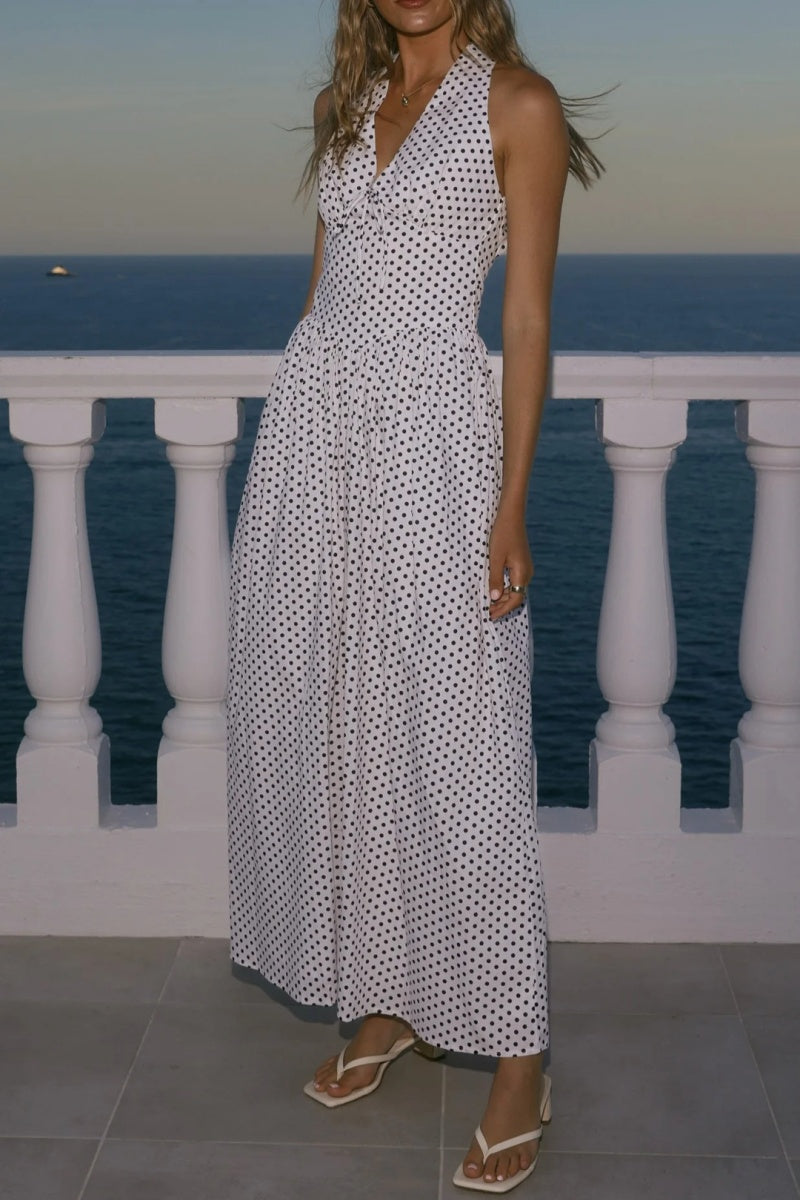 Vacation Polka Dot Maxi Dress