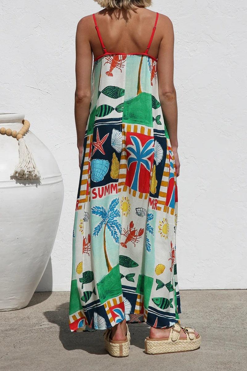 Tropical Camisole Maxi Dress