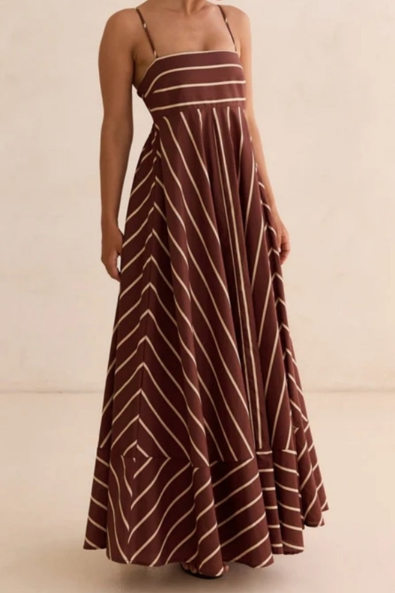 Stripe Spaghetti Strap Maxi Dress