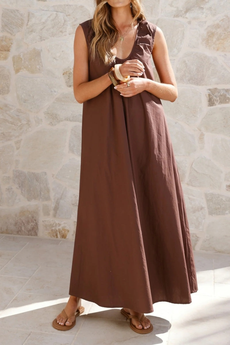 A-Line Sleeveless Maxi Dress