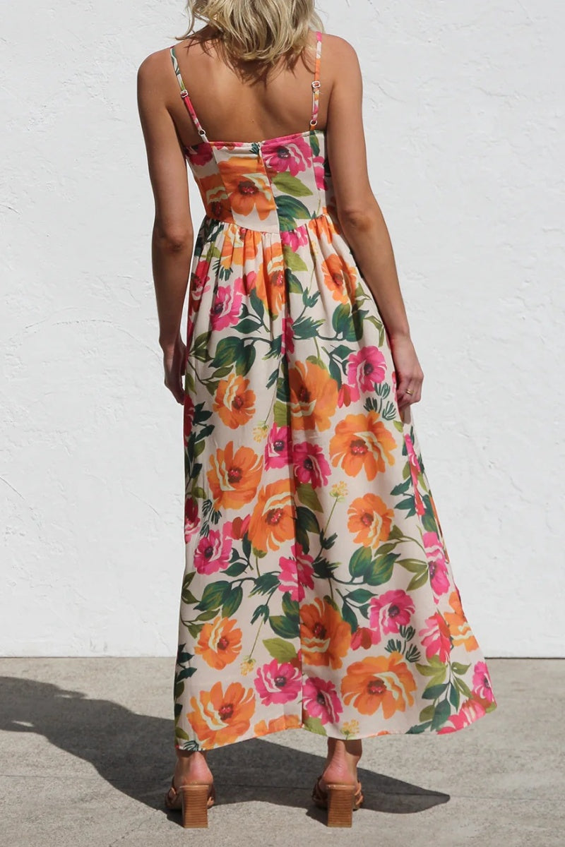 Vacation A-Line Strappy Maxi Dress