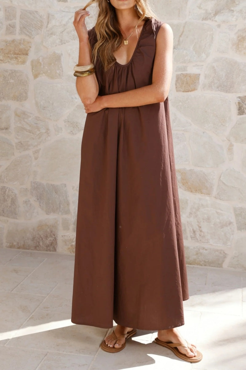 A-Line Sleeveless Maxi Dress