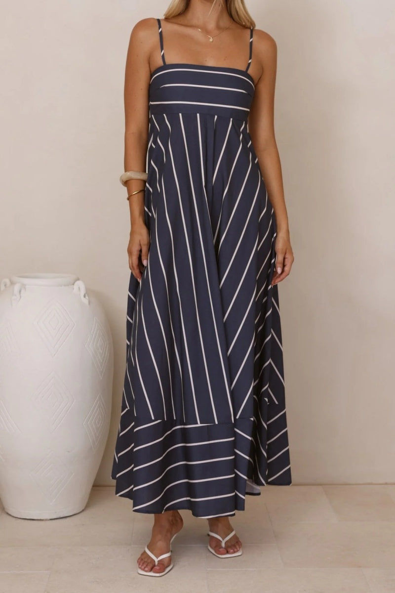 Stripe Spaghetti Strap Maxi Dress